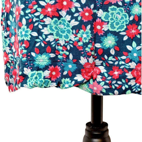 FREE PEOPLE Women's Cutout Keyhole Knit Floral Mini Dress Size Small Teal - Picture 6 of 13